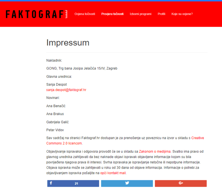 Faktograf impresum